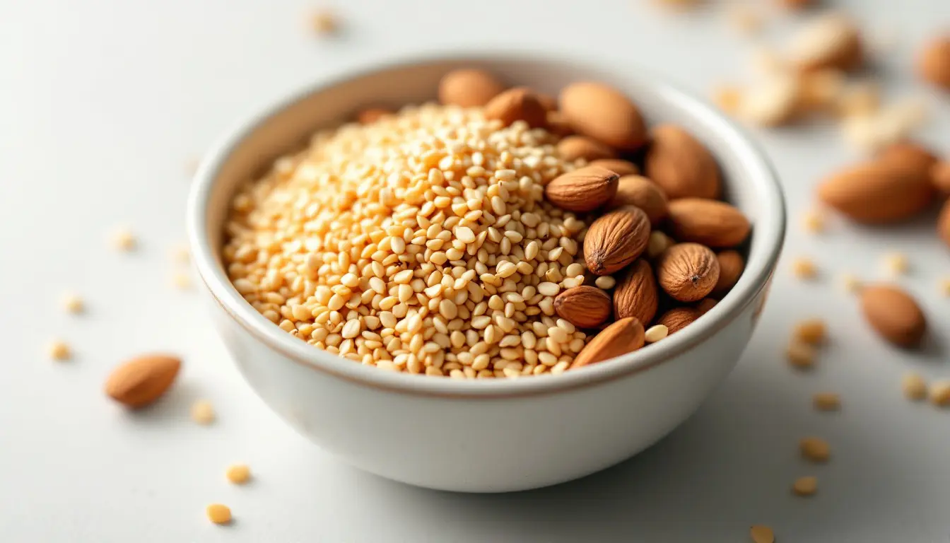 Amêndoas e Sementes de Gergelim: Nutrição Rica para Ossos Fortes!